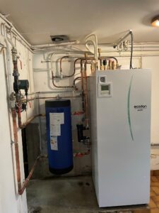 Installation d'une pompe à chaleur air eau Mitsubishi electrics à Mimbaste