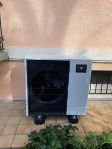 Installation d'une pompe à chaleur air eau Mitsubishi electrics à Mimbaste